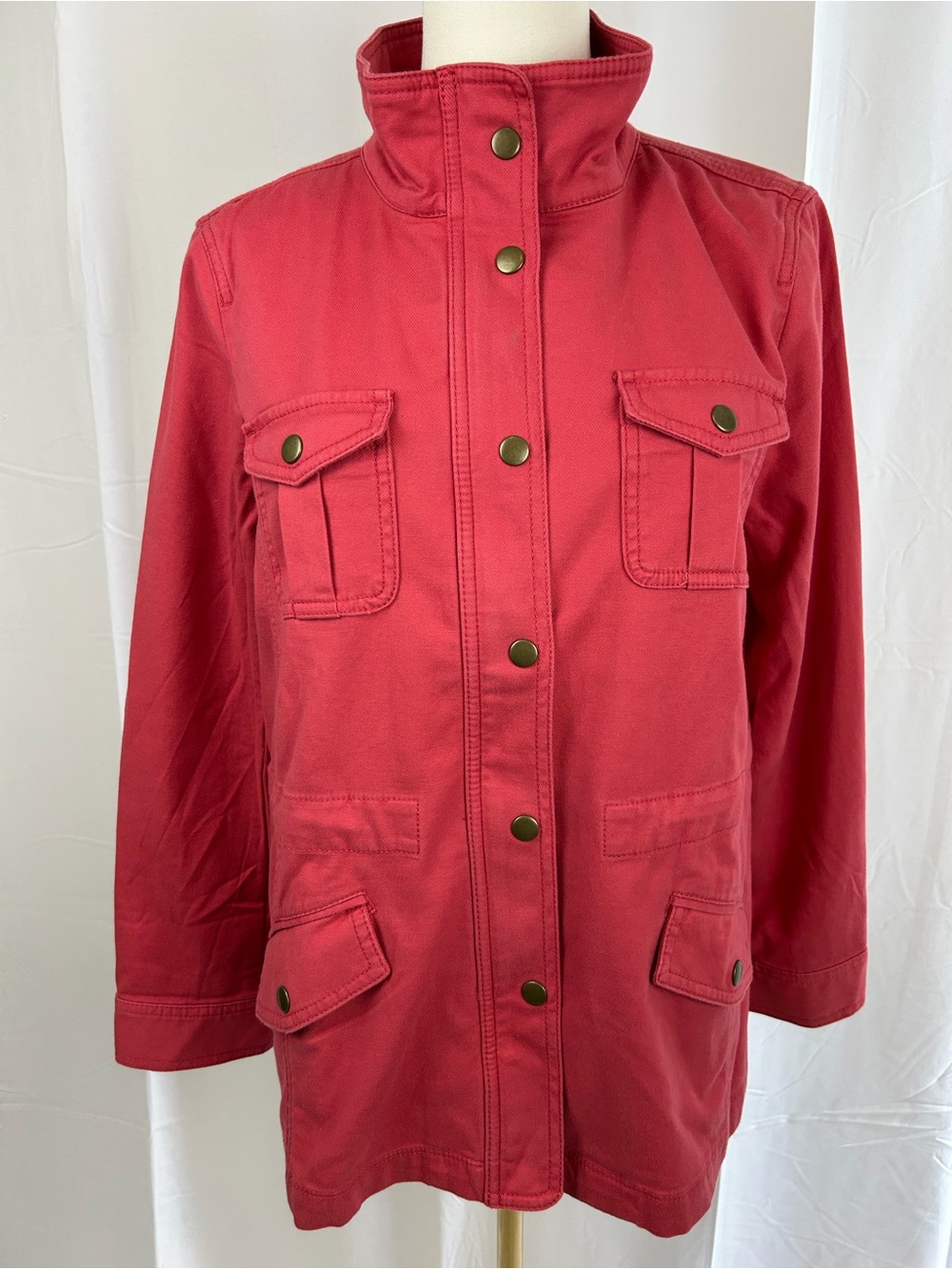 *NEW* Talbots Lightweight Utility Chore Jacket Pink Petite Medium - Picture 2 of 8